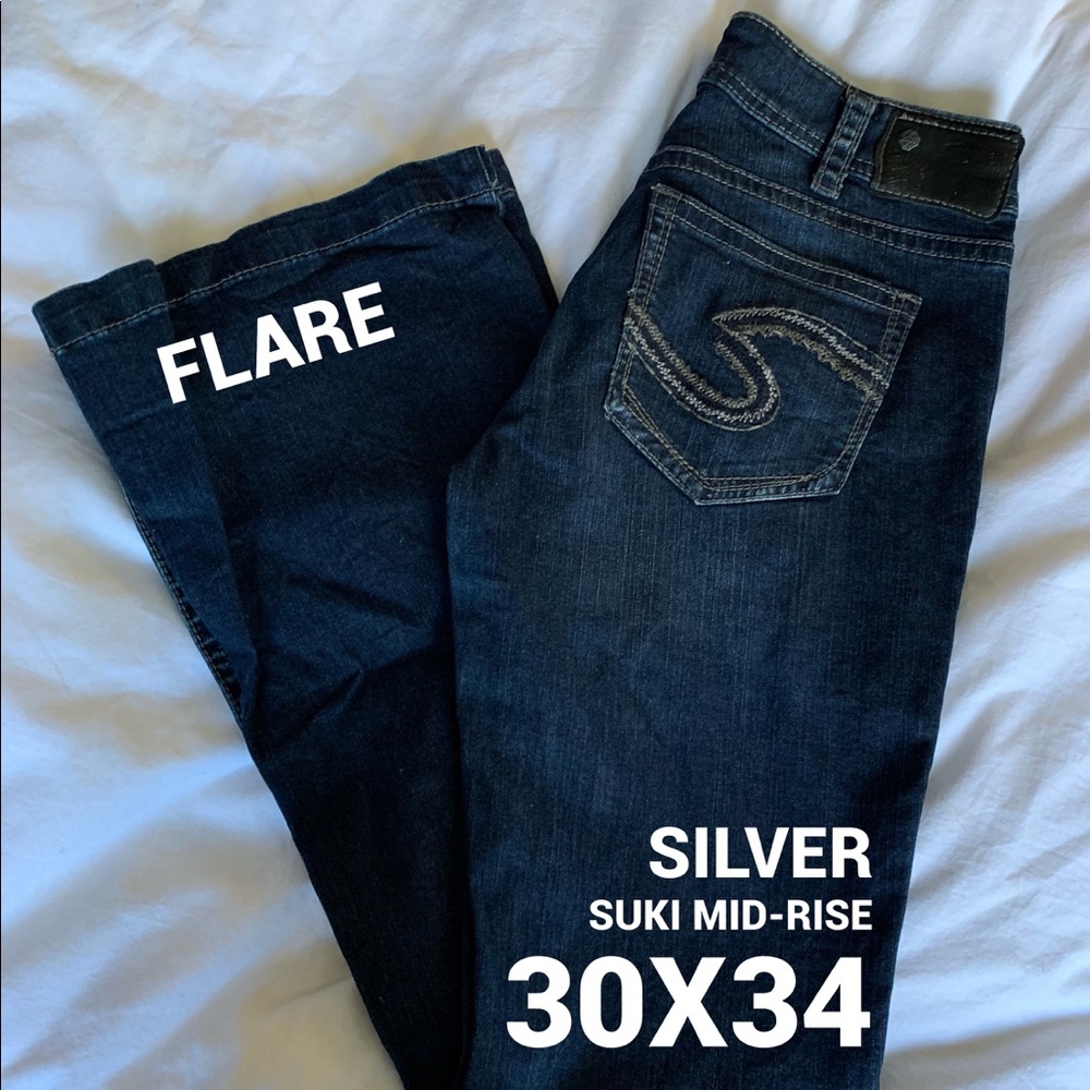 Silver Flare Jeans